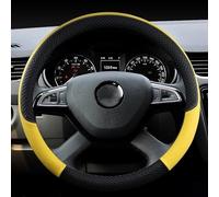 Housse Volant Voiture Housse Volant Voiture Cuir pour Skoda pour Fabia 1 2 pour Octavia 1 2 3 A3 A5 pour Yeti pour roomster Automobiles d'intérieur(Yellow5)