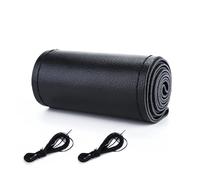 Housse Volant Voiture pour 37-38 avec Aiguilles Et Fil Housse De Volant en Cuir Véritable Tressée Diamètre(No Hole Black)