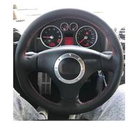 Housse Volant Voiture pour A3 pour 3 Rayons 2000-2003 pour TT 1999-2005 A4 B6 2002 Housse De Volant en Similicuir(Red Thread)