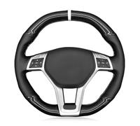 Housse Volant Voiture pour Benz A45 pour CLA45 C63 E63 pour CLS63 pour SLK55 SL 63 65 pour GLA45 pour AMG Couverture Volant Voiture Tresse Fiber Carbone Car Steering Wheel Cover(Gray Thread)