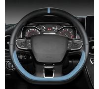 Housse Volant Voiture pour Ford Taurus VIII (Middle East) 2022-2025, Couvre Volant Voiture en Cuir Respirant et Antidérapant Caches de Volant Protege Volant,Blue-D