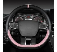 Housse Volant Voiture pour Ford Taurus VIII (Middle East) 2022-2025, Couvre Volant Voiture en Cuir Respirant et Antidérapant Caches de Volant Protege Volant,Pink-D