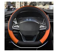 Housse Volant Voiture pour Geely pour Atlas pour Emgrand EC7 pour Coolray pour VW pour Golf 7 pour Hyundai pour Santa Fe 2014-2020 Housse Volant en Cuir PU Forme D(Orange)