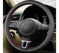 Housse Volant Voiture pour Golf 6 MK6 pour Polo pour Sagitar pour Bora pour Santana pour Jetta MK6 Housse Volant en Cuir PU Noir À Monter Soi-même(Red Blue Thread)