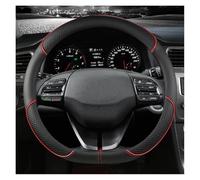 Housse Volant Voiture pour Hyundai pour Ioniq 2016 2017 2018 2019 2020-2022 Housse Volant Voiture Accessoires Automobiles Intérieur D Forme Cuir PU Couvre Volant(Red)