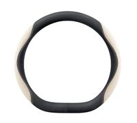 Housse Volant Voiture pour Nio ET5 Electric Sedan 2024 Caches de Volant Antidérapant Protecteur de Volant Couvre Volant Voiture,Type D- Black Beige