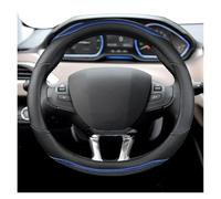 Housse Volant Voiture pour Peugeot 208 2012~2018 pour Peugeot 308 2014~2021 2008 2013~2018 Housse Volant Voiture en Cuir Et Fibre Carbone Couvre Volant(Blue)