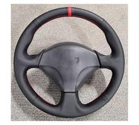 Housse Volant Voiture pour S2000 2000-2008 pour Civic Si 2002-2004 pour pour RSX pour Type-s 2002-2006 Bricolage Couverture Volant Voiture en Cuir Noir Car Steering Wheel Cover(Red Marker Thread)