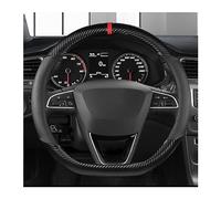 Housse Volant Voiture pour Seat pour Leon pour 5F pour Mk3 2013-2021 pour Ibiza pour 6J pour Tarraco pour Arona Couverture Volant Voiture(D Black)