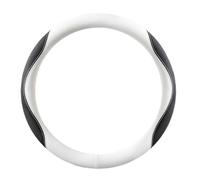 Housse Volant Voiture pour Toyota Grand Highlander Hybrid 2024 Caches de Volant Antidérapant Protecteur de Volant Couvre Volant Voiture,Type O- White Black
