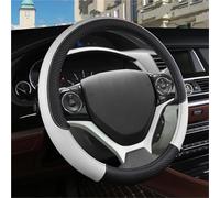 Housse Volants Voiture Housse Volant Voiture Similicuir avec Gaufrage Carré pour Civic 2004-2014 Accessoires Protecteur de Volant(Blanc)