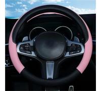 Housse Volants Voiture Housse Volant Voiture Sportive Cuir sans Jante Intérieure Accessoires Adaptés Aux Modèles 14.5 À 15 Pouces Protecteur de Volant(Black Pink)