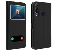 Housse Wiko View 3 Pro Protection Double Fenêtre Fonction Support Noir