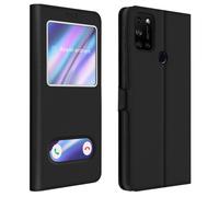 Housse Wiko View 5 / 5 Plus Étui Intégral Double Fenêtre Support Vidéo noir