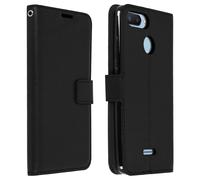 Housse pour Xiaomi Redmi 6A Folio Vintage Porte-carte Fonction Support Noir