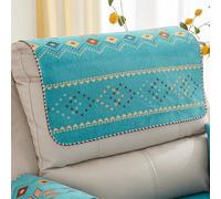 Housses Antidérapantes pour Appuie-Tête de Fauteuil Inclinable Housses de Protection en Cuir pour Appuie-Tête de Canapé Housse de Canapé en Chenille À Motif Végétal (Vert 60 X 76 Cm)