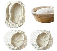 Housses Banneton pour Pain, Toile en Lin avec Taille Élastique, Lot de 6 Pièces, Rondes et Ovales