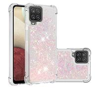 Housses Brillante Compatible avec Samsung Galaxy A12, Bling Glitter Sables Mouvant Transparente Souple Silicone Cristal Paillettes Coque Liquide Téléphone Cas Arrière Compatible avec Samsung A12