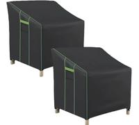 Housses Chaise Jardin Étanches Lot De 2 Housse Meuble Extérieur 210D Oxford, Protection Outdoor pour Salon De Jardin/Chaise Empilable/Transat(89 * 97 * 59/71 cm)