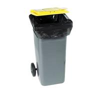 Housses conteneurs grises/noires 240 L pour conteneur 2 roues, lot de 100