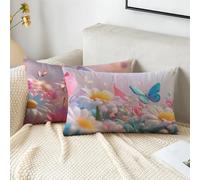 Housses Coussin 30x60 cm Bleu Housses Coussin Exterieur Lot de 2 Velour Rectangulaire Taie Oreiller Double Face Impression Cushion Covers pour Décoration Jardin Terrasse Balcon Voiture, Rêve 2s-667