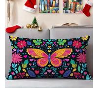 Housses Coussin 40x60 cm Floral Housses Coussin Exterieur Lot de 1 Lin Rectangulaire Taie Oreiller Double Face Impression Cushion Covers pour Décoration Jardin Terrasse Balcon Voiture, Papillon 3s-119