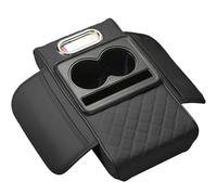 Housses Coussin D'accoudoirs Voiture pour MG ZS Hybrid+ Luxury (2024), Cuir Console Centrale Multifonction Rangement Tapis avec Porte-gobelet Et Boîte Mouchoirs,A/Black