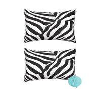 Housses Coussin Exterieur Impermeable Lot de 2 Housse de Coussin 30x50 cm, Taie Oreiller Coussin Canape Fermeture Zip Cachée, Coussins Décoratifs pour Farm Jardin Patio (Noir Blanc Zèbre) -J463