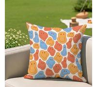 Housses Coussin Extérieur Imperméables 60x60 cm - Lot de 1 Taies d'oreiller Déperlantes pour Jardin, Terrasse et Balcon - Décoration Élégante pour Salon de Jardin et Canapé - Abstrait & Orange 3Z-421