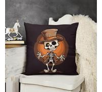 Housses Coussin Squelette Drôle 45X45Cm Housses De Coussin Décoratives Lavable Taie d'oreiller pour Canapé Chaise Chambre