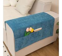 Housses d'accoudoirs en polyester doux pour canapé - Améliorez votre intérieur avec style et protection (bleu foncé)
