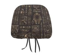 Housses d'appui-tête de voiture avec yeux égyptiens dorés et hiéroglyphes du dieu égyptien, housses universelles pour sièges avant et arrière, adaptées à la plupart des voitures, berlines, SUV, cadea