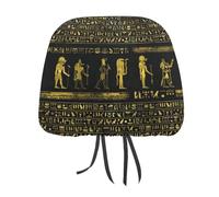 Housses d'appui-tête de voiture avec yeux égyptiens dorés et hiéroglyphes du dieu égyptien, housses universelles pour sièges avant et arrière, adaptées à la plupart des voitures, berlines, SUV, cadea