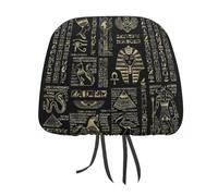 Housses d'appui-tête de voiture avec yeux égyptiens dorés et hiéroglyphes du dieu égyptien, housses universelles pour sièges avant et arrière, adaptées à la plupart des voitures, berlines, SUV, cadea