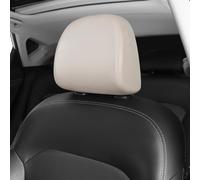 Housses d'appui-tête de voiture en cuir synthétique extensible - Couverture complète - Protections élastiques pour appuie-tête avant et arrière - 24/26 cm - Ajustement standard - Noir ou beige (avant