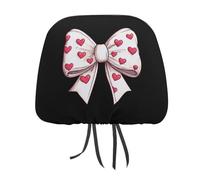 Housses d'appui-tête de Voiture personnalisées avec nœud en Forme de cœur pour la Saint-Valentin, Housses de siège Souples pour Automobile, Accessoires de décoration intérieure, 2 pièces
