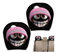 Housses d'Appui-Tête Drôles 2 Pièces Accessoires Auto | Housses d'Appui-Tête pour Véhicules pour Automobilistes SUV Camping Cars Voyageurs Trajets Quotidiens Road Trips