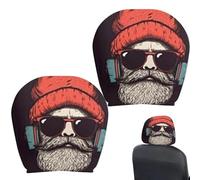 Housses d'Appui-Tête Drôles - 2 Pièces Décoration De Siège Véhicule - Housse Repose Tête Siège Auto | pour Automobilistes SUV Camping Cars Voyageurs Trajets Quotidiens Road Trips