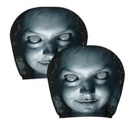 Housses d'appui-tête effrayantes lavables et respirantes | Housses d'appui-tête amusantes à impression double face pour Halloween, décoration intérieure de véhicule, voyage