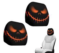 Housses d'appuie-tête de voiture | 2 pièces Housse de protection Halloween pour têtes de lit de voiture - Protection appui-tête pour Sedan SUV Chauffeurs Propriétaires Fleet Manager - Transferts