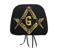Housses d'appuie-tête de voiture avec symbole de la loge maçonnique de la franc-maçonnerie, ensemble de housses d'appuie-tête pour sièges avant/arrière, universelles, adaptées à la plupart des voitur