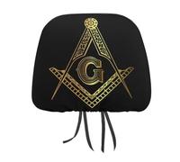 Housses d'appuie-tête de voiture avec symbole de la loge maçonnique de la franc-maçonnerie, ensemble de housses d'appuie-tête pour sièges avant/arrière, universelles, adaptées à la plupart des voitur