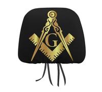 Housses d'appuie-tête de voiture avec symbole de la loge maçonnique de la franc-maçonnerie, ensemble de housses d'appuie-tête pour sièges avant/arrière, universelles, adaptées à la plupart des voitur