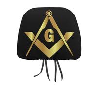 Housses d'appuie-tête de voiture avec symbole de la loge maçonnique de la franc-maçonnerie, ensemble de housses d'appuie-tête pour sièges avant/arrière, universelles, adaptées à la plupart des voitur