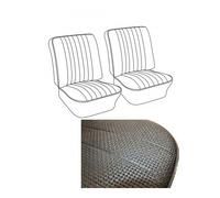 Housses de 2 sièges avant séparés TMI vinyle gaufré type origine noir pour VOLKSWAGEN Combi (08/1967-07/1973)
