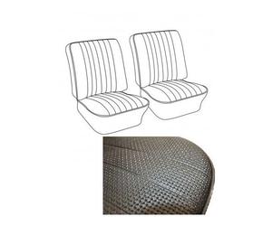 Housses de 2 sièges avant séparés TMI vinyle gaufré type origine noir pour VOLKSWAGEN Combi (08/1967-07/1973)