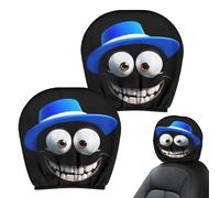 Housses de Appuie-Tête Auto | 2 Pièces Housses Coussin Appuie-Tête | Décorations Intérieures Yeux Cartoon pour Automobile Camion SUV Remorque Tracteur Véhicule Familial | Conduite Amusante