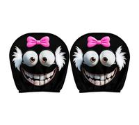 Housses de Appuie-Tête Auto,2 Pièces Housses pour Appui-Tête Véhicule | Décorations Intérieures Amusantes Design Yeux Cartoon Mignons | Pour Famille Voiture Remorque Tracteur Camion SUV MPV