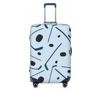 Housses de bagage de voyage avec palets de hockey imprimés bleus - Housses élastiques pour valises de 45,7 à 81,3 cm, Noir/blanc, Large