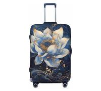 Housses de bagage de voyage - Bleu doré avec lotus - Protection pour bagages de 45,7 à 81,3 cm, noir, S